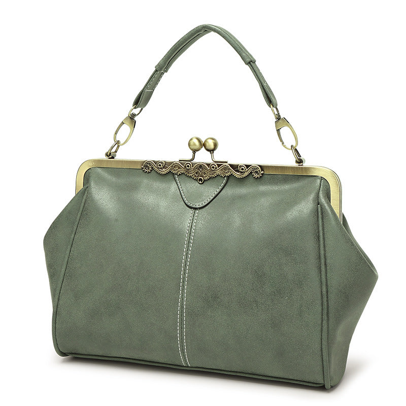 2023 Spring and Summer New Women's Bags Hand-held Shoulder Crossbody Women's Bag Matte Leather Clip Bag British Retro Messenger Bag