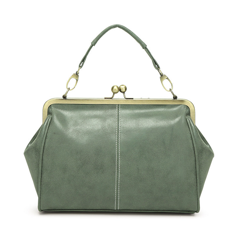 2023 Spring and Summer New Women's Bags Hand-held Shoulder Crossbody Women's Bag Matte Leather Clip Bag British Retro Messenger Bag