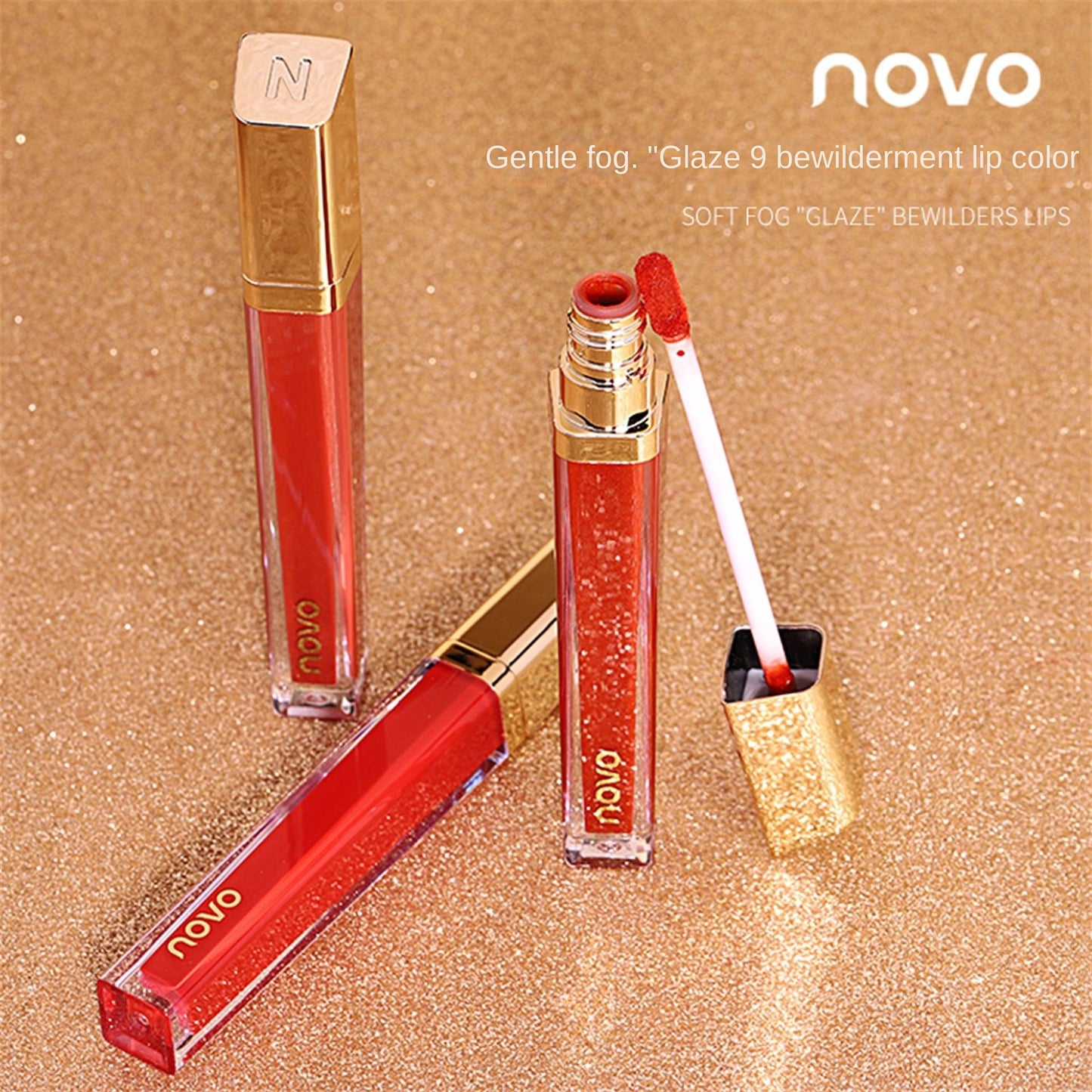 NOVO5322奢宠小金条丝绒唇釉哑光轻柔雾感不沾杯不易脱妆唇彩