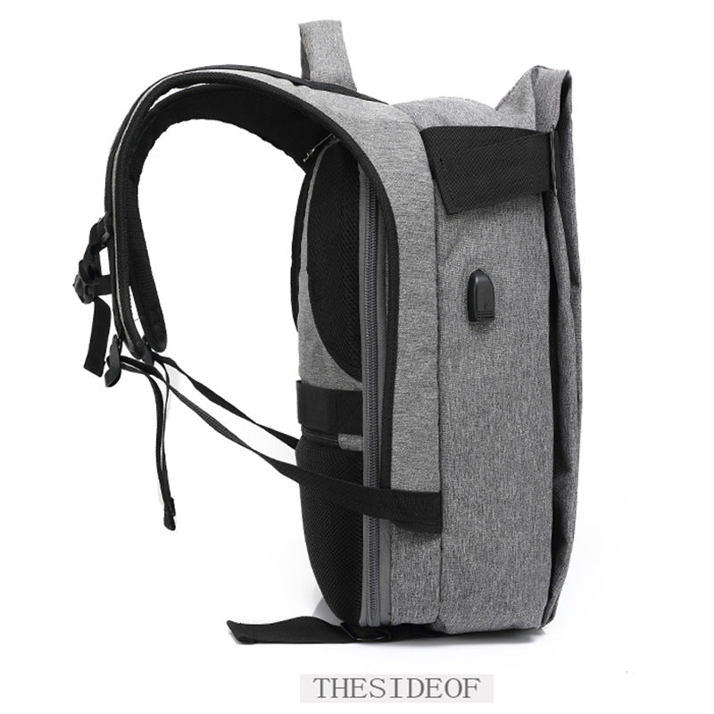 New casual student backpack outdoor waterproof backpack men usb large capacity computer backpack logo