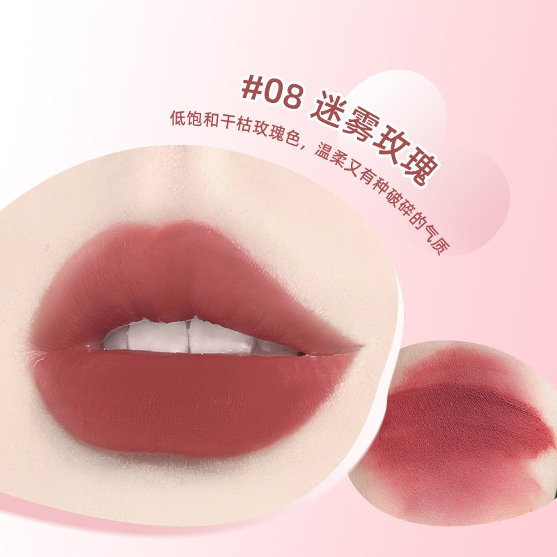 NOVO milk mist air lip mud matte soft and silky lip and cheek dual-use waterproof not easy to fade students affordable lip glaze