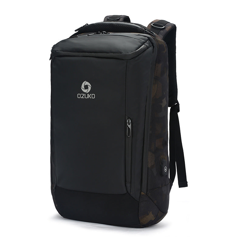 ozuko new business backpack men's outdoor multi-functional travel bag cross-border waterproof 17-inch computer backpack