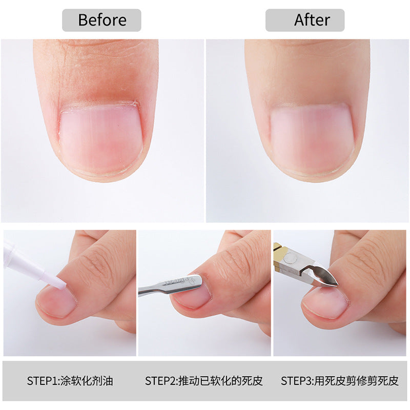 Manicure tool double-headed stainless steel pusher manicure exfoliation remover nail polish glue nail dead skin pusher
