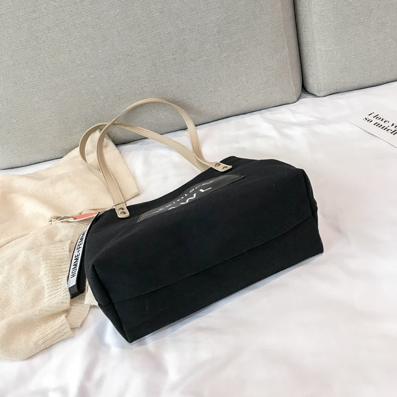 Bags for women 2020 winter new large-capacity tote bag Korean version student class shoulder bag portable canvas bag trendy