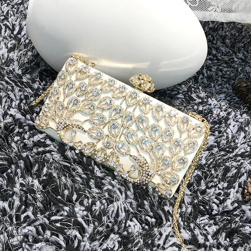 Diamond clutch bag for women 2023 new style elegant lady fashion inlaid diamond bird dinner chain small square bag crossbody bag