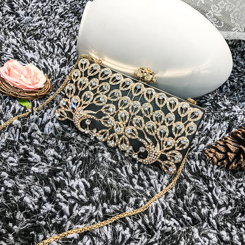 Diamond clutch bag for women 2023 new style elegant lady fashion inlaid diamond bird dinner chain small square bag crossbody bag