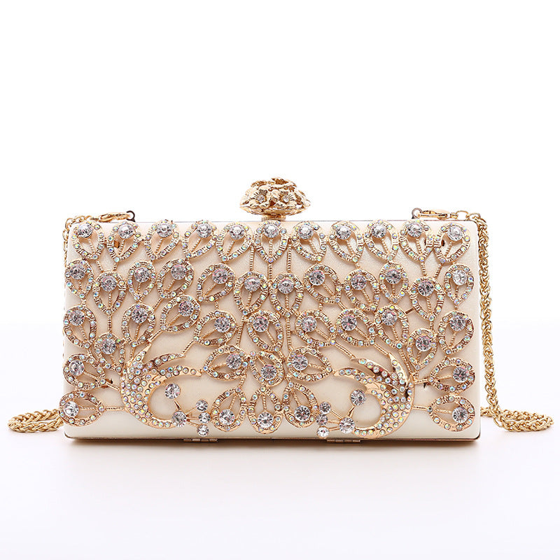 Diamond clutch bag for women 2023 new style elegant lady fashion inlaid diamond bird dinner chain small square bag crossbody bag