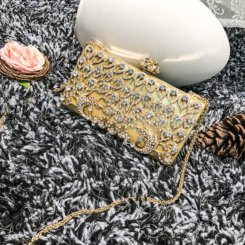 Diamond clutch bag for women 2023 new style elegant lady fashion inlaid diamond bird dinner chain small square bag crossbody bag