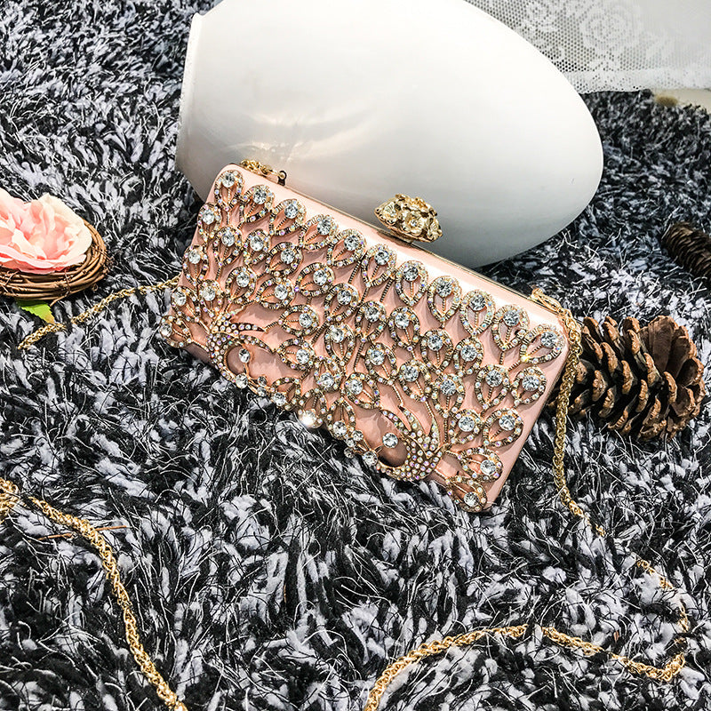 Diamond clutch bag for women 2023 new style elegant lady fashion inlaid diamond bird dinner chain small square bag crossbody bag