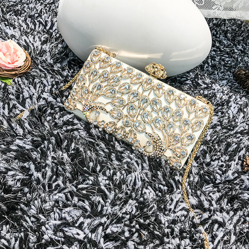 Diamond clutch bag for women 2023 new style elegant lady fashion inlaid diamond bird dinner chain small square bag crossbody bag
