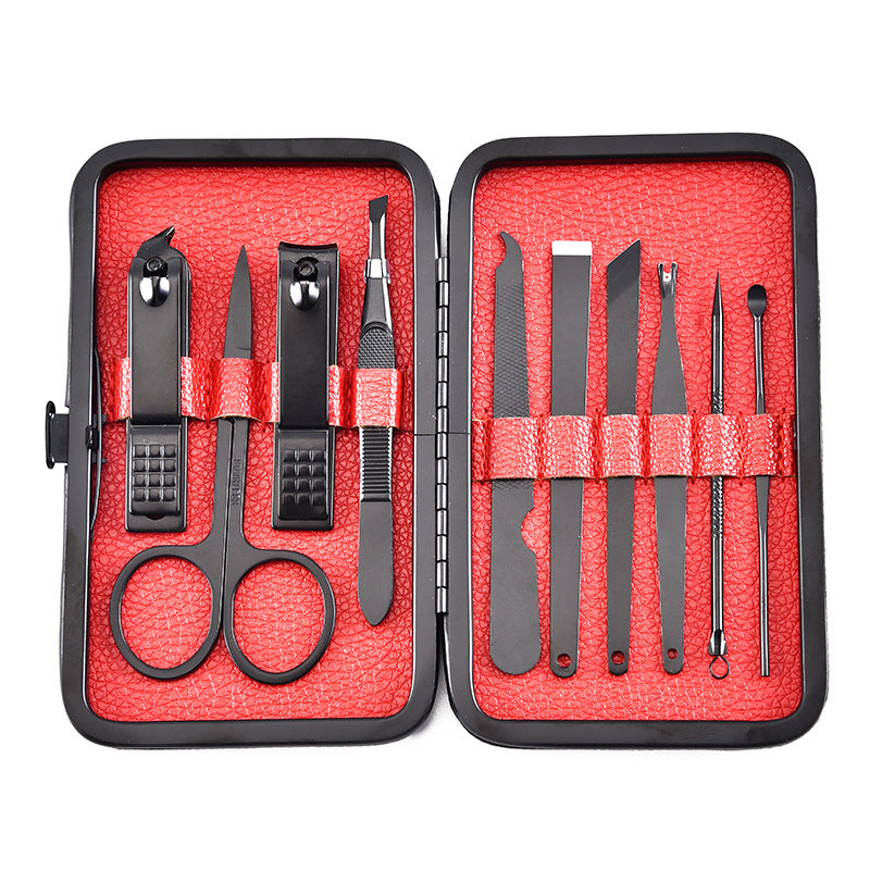 Manufacturer wholesale nail clipper set stainless steel 10 piece set manicure beauty manicure tools nail clipper set