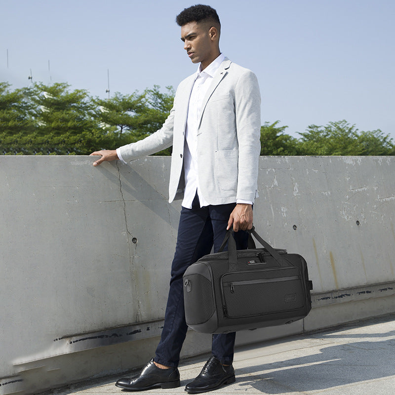 Ozuko portable travel bag large capacity shoulder sports bag can be inserted into the trolley case short-distance wet and dry separation fitness bag