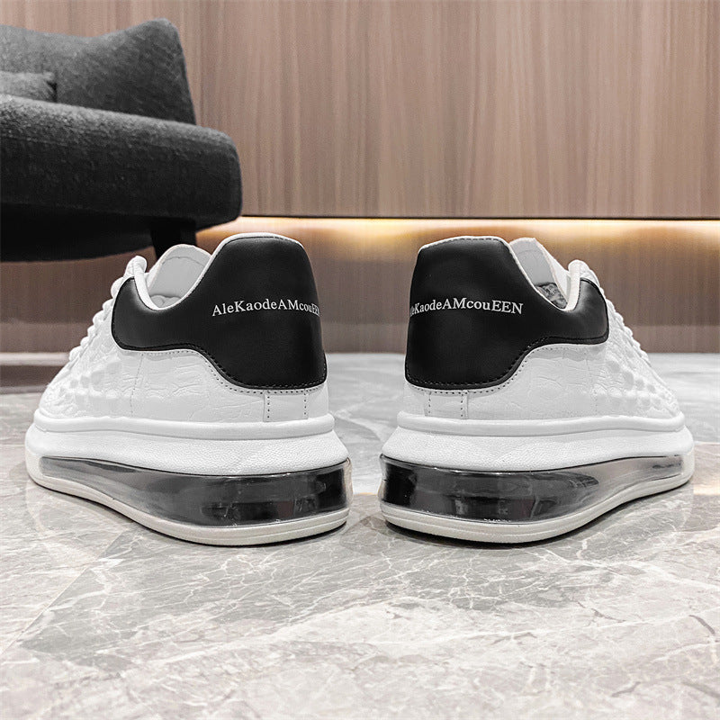 2022 new spring men's air cushion white shoes all-match casual sports crocodile pattern men's shoes 8907