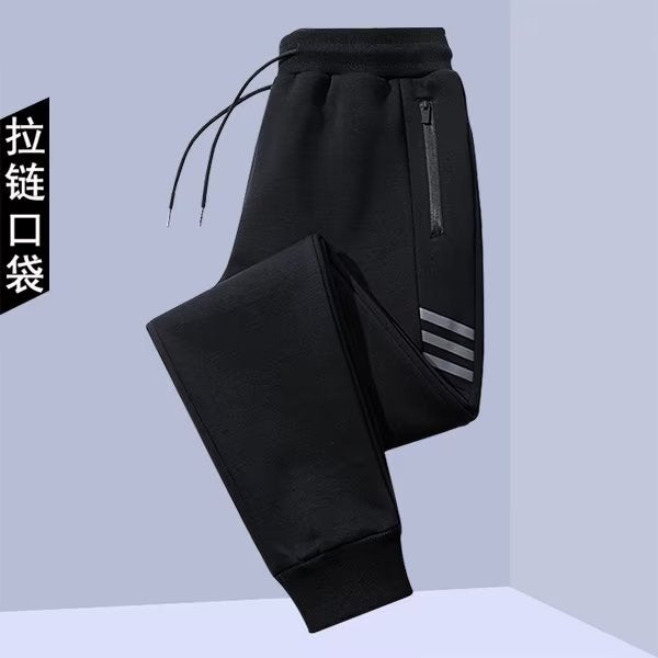 干活穿的工作裤子男宽松口袋带拉链休闲长裤耐磨耐脏大码运动卫裤