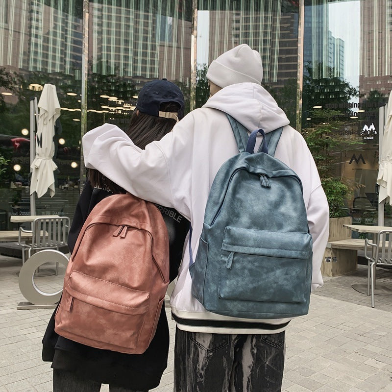 Simple trendy brand large capacity dark style backpack 2023 new men's street workwear college student bag backpack