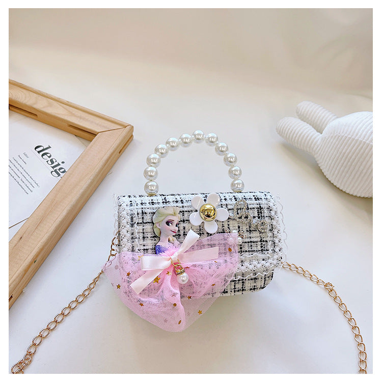 New style children's small square bag, stylish princess handbag, Korean style girl's chain crossbody bag, children's shoulder bag wholesale