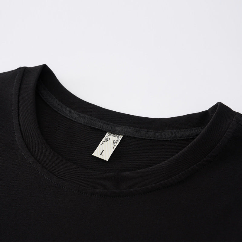 Zhirun large size women's fat mm careful machine slit T-shirt casual all-match short-sleeved round neck top 2023 summer 18336