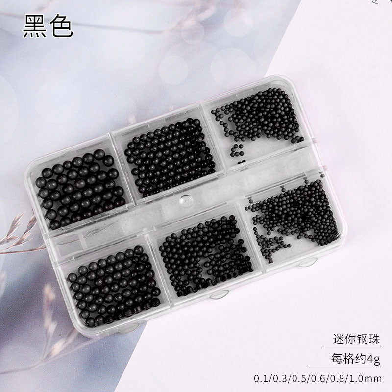 Nail Art Accessories Internet Celebrity 2023 New Mixed Pearl Flowers Flat Bottom Diamond Steel Beads Gold Foil as Nail Decorations