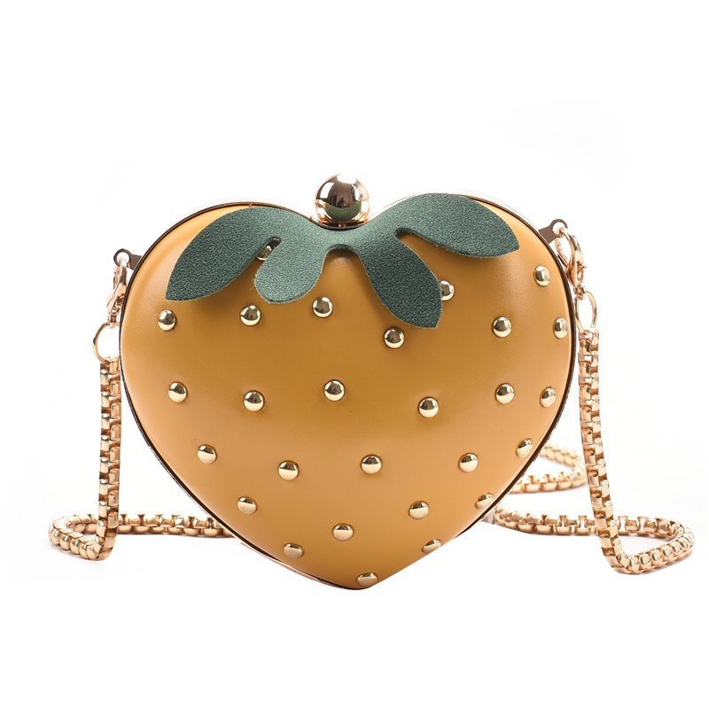 Internet celebrity small strawberry heart-shaped chain bag 2023 cute and stylish cross-body girl ins Internet celebrity mini coin purse