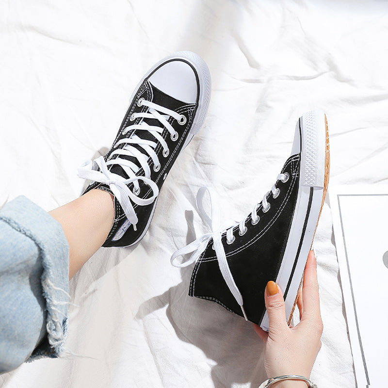 Couple classic canvas shoes men and women secondary vulcanized rubber shoes round toe wear-resistant students non-slip basic models B203