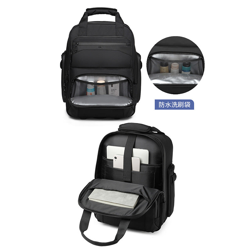Ozuko's new business travel bag, portable multi-functional trolley bag, Oxford cloth with wheels, waterproof boarding bag