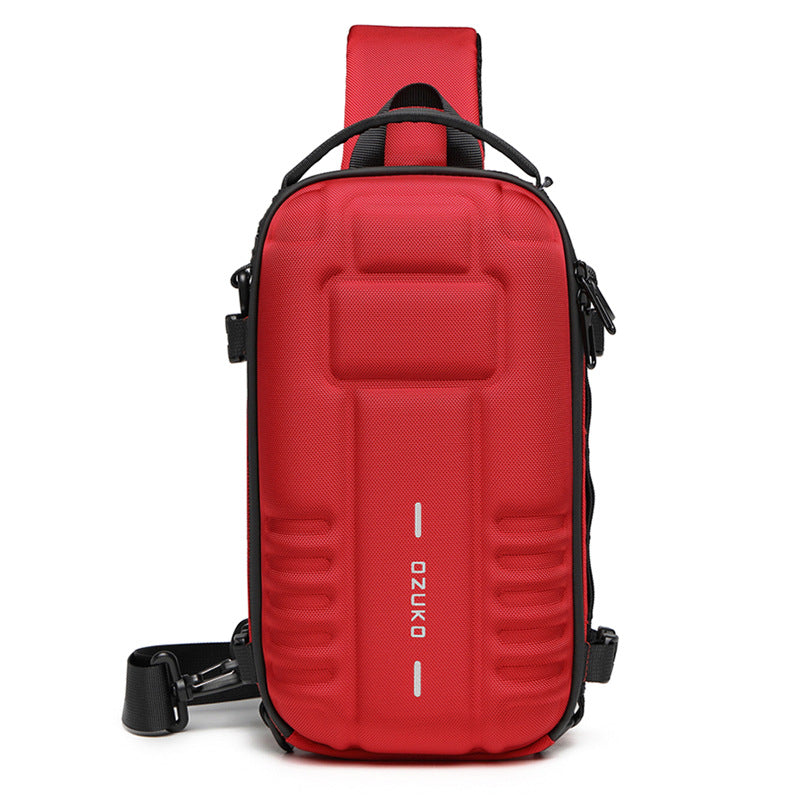 Ozuko's new hard shell chest bag men's sport functional men's shoulder bag outdoor tactical men's bag crossbody bag