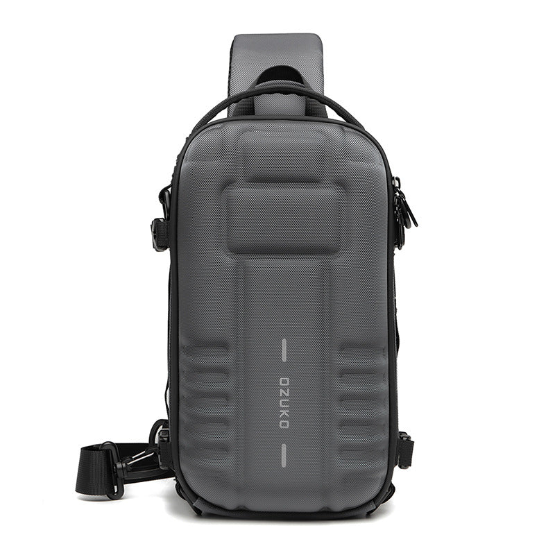 Ozuko's new hard shell chest bag men's sport functional men's shoulder bag outdoor tactical men's bag crossbody bag