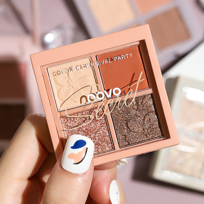 NOVO Sakura Story four-color eyeshadow palette for beginners, beginners, earth-tone daily light makeup eyeshadow palette