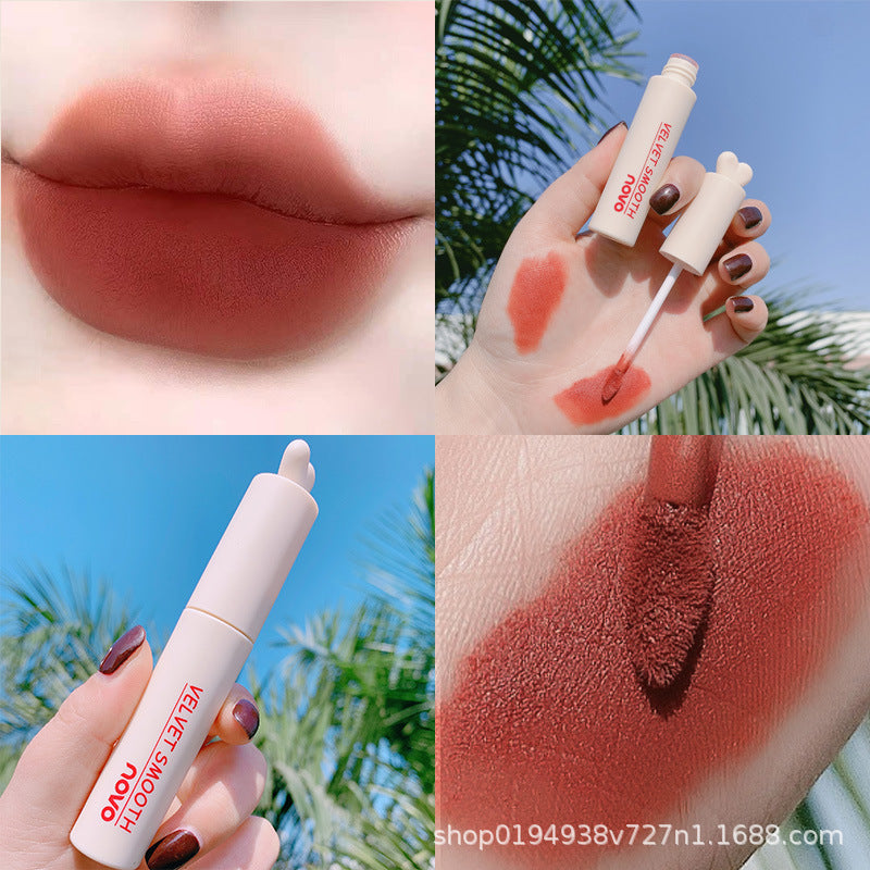 NOVO Xinmu Air Mist Lip Mud is anti-sweat, silky, smooth and colorful, not easy to take off makeup, lip glaze wholesale makeup
