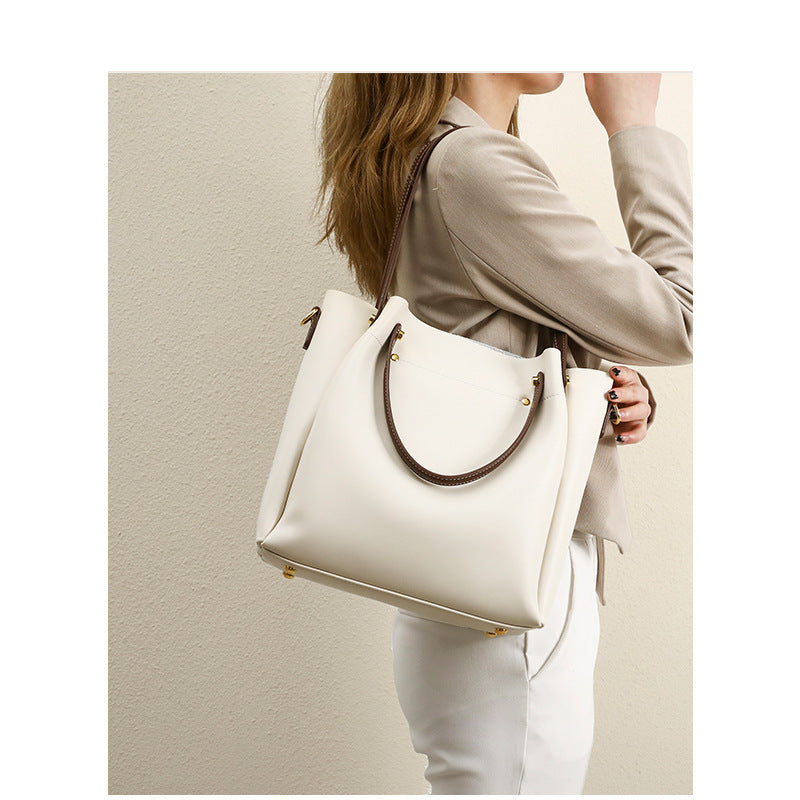 Women's Bags 2023 New Trendy Large Capacity Bucket Bag Women's Shoulder Crossbody Bag Fashionable and Versatile Contrast Color Handbag