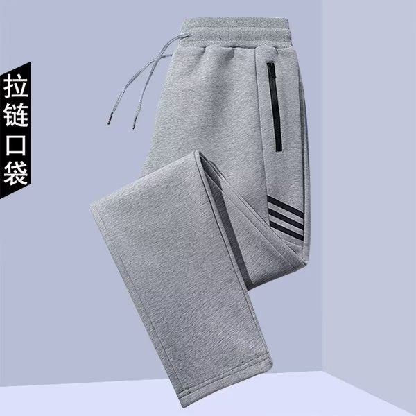 干活穿的工作裤子男宽松口袋带拉链休闲长裤耐磨耐脏大码运动卫裤