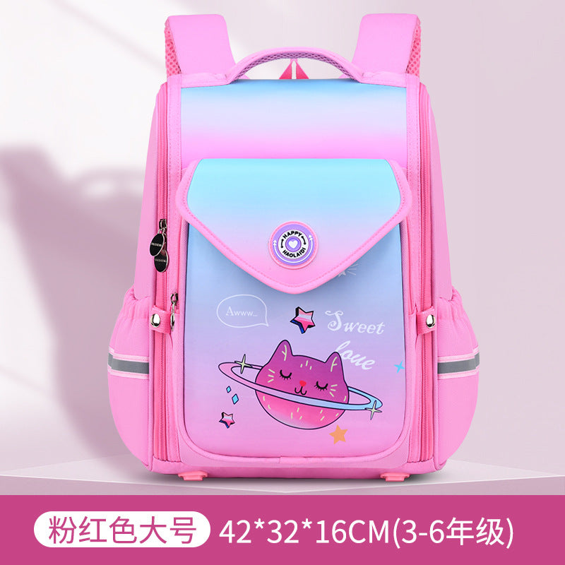 New schoolbags for primary school students 1--6th grade burden-reducing backpack integrated children's schoolbag can be printed with logo