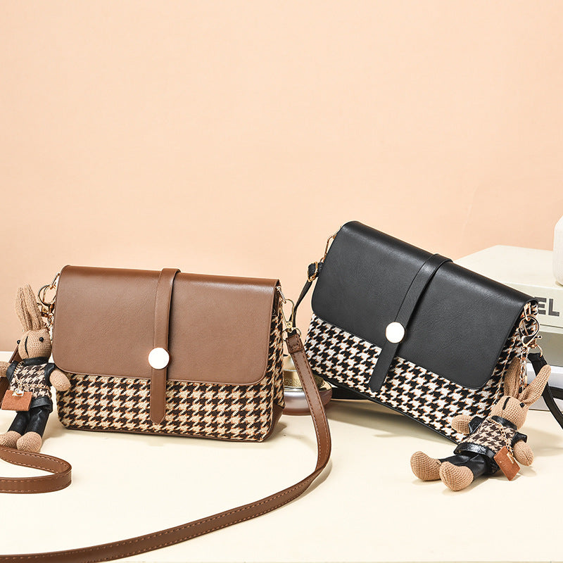Manufacturer wholesale high-end niche houndstooth bag women's autumn and winter new fashion fashion single shoulder crossbody small square bag