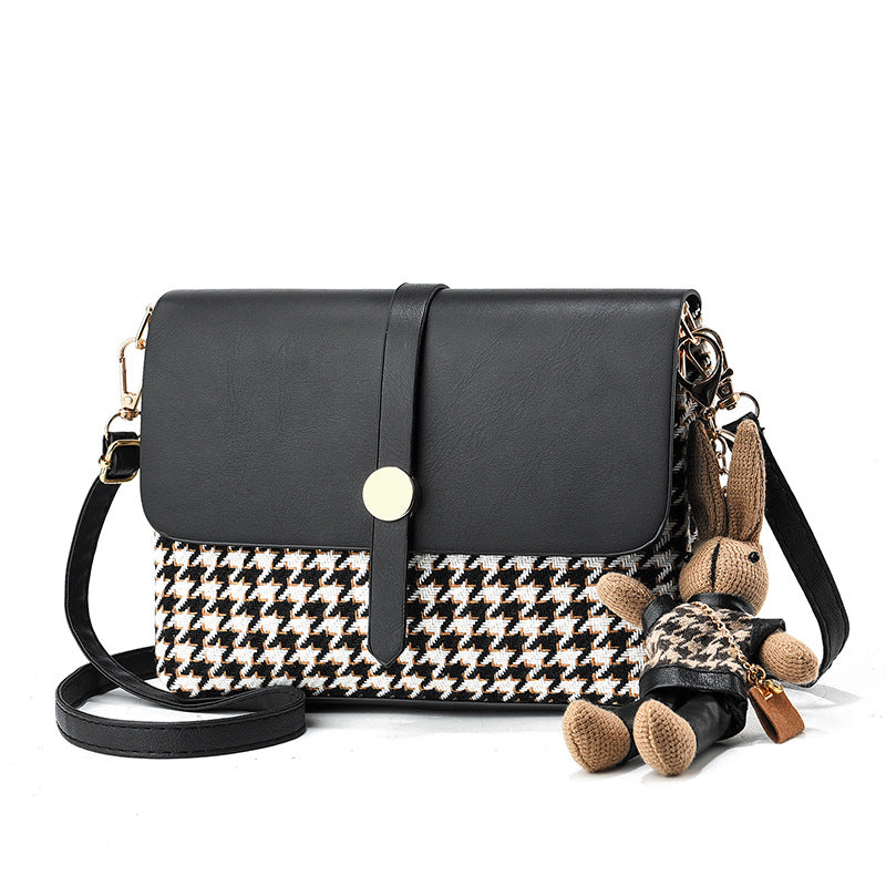 Manufacturer wholesale high-end niche houndstooth bag women's autumn and winter new fashion fashion single shoulder crossbody small square bag