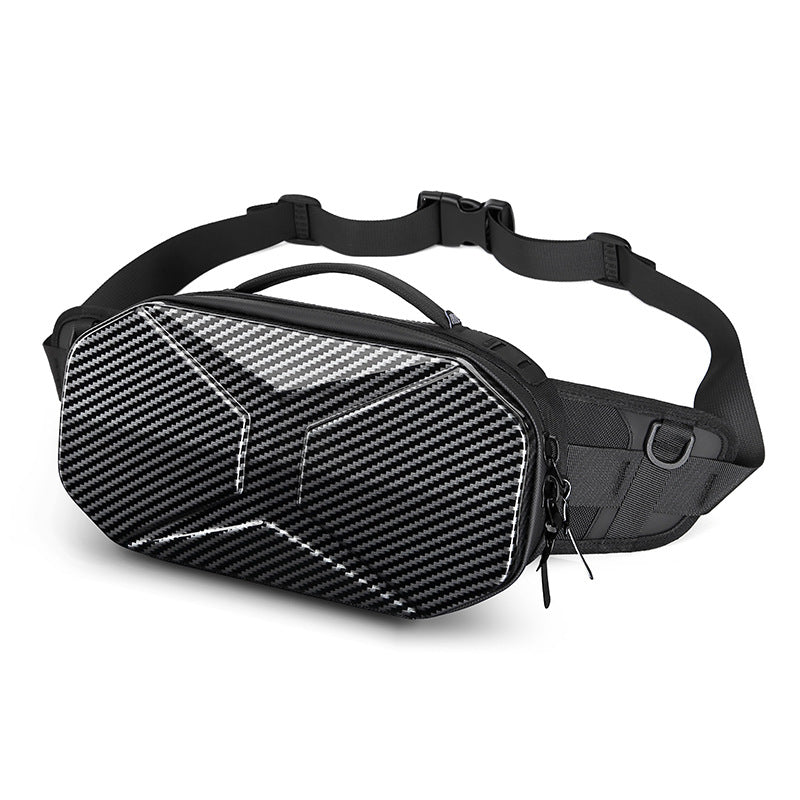 ozuko new sports men's waist bag functional PC hard shell crossbody bag men's trendy brand waterproof men's chest bag wholesale