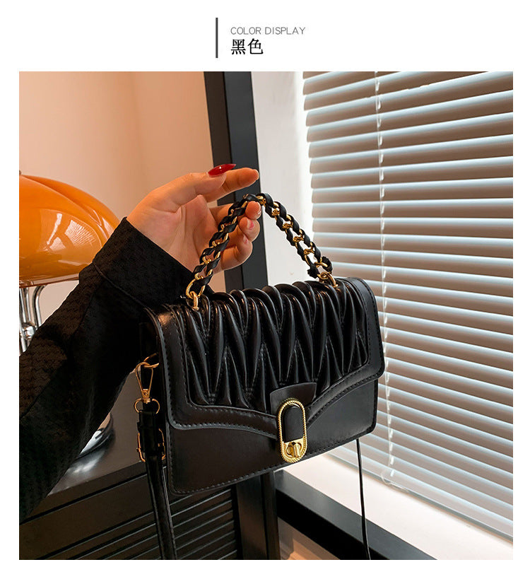 Korean fashion small bag for women 2023 autumn and winter new diamond chain bag personality simple small square bag crossbody bag
