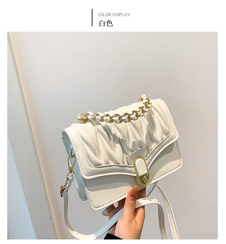 Korean fashion small bag for women 2023 autumn and winter new diamond chain bag personality simple small square bag crossbody bag