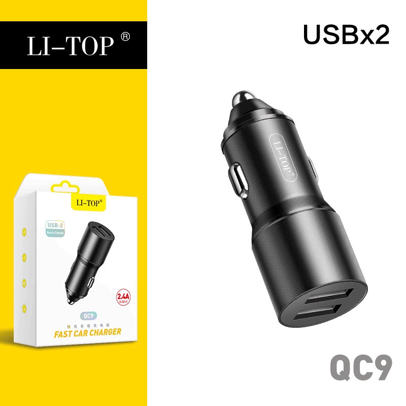 Rio Tinto car mobile phone charging head dual USB metal fast car car charging truck car charger charging head