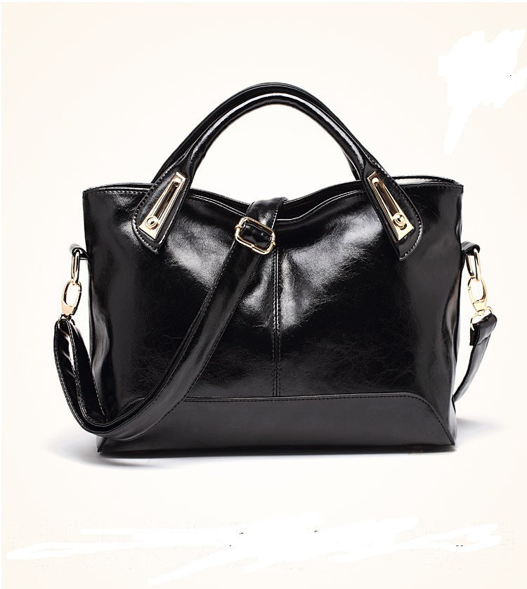 Bags 2023 New Fashion Simple Women's Bag Oil Waxed Leather Women's Shoulder Crossbody Handbag Wholesale Handbag Leather Bag