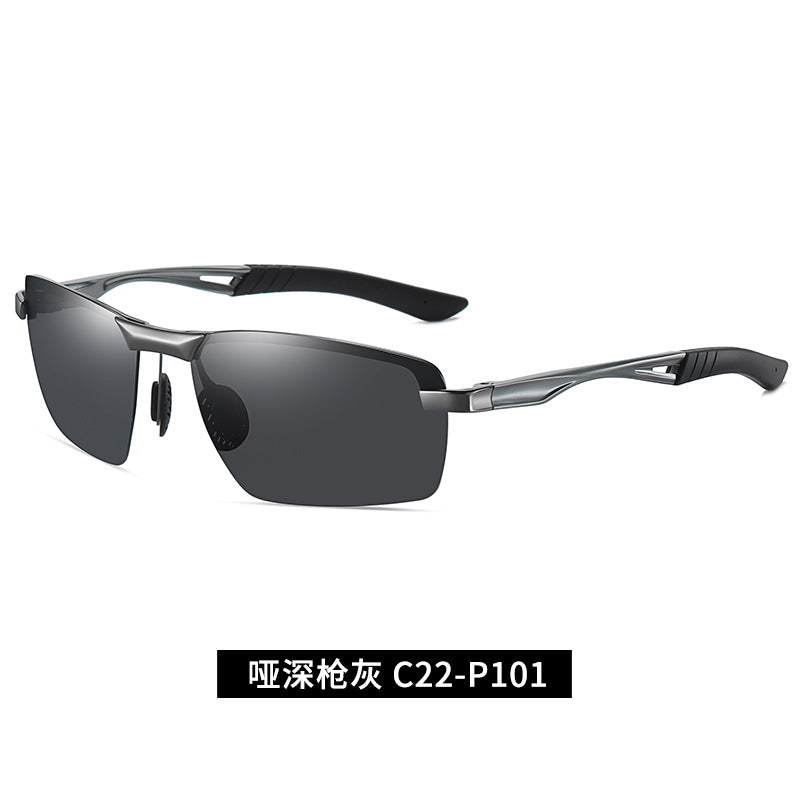 New Men's Sunglasses Aluminum Magnesium Legs Half Frame Polarized Sunglasses Fishing Glasses 3391 Driver Driving Sunglasses