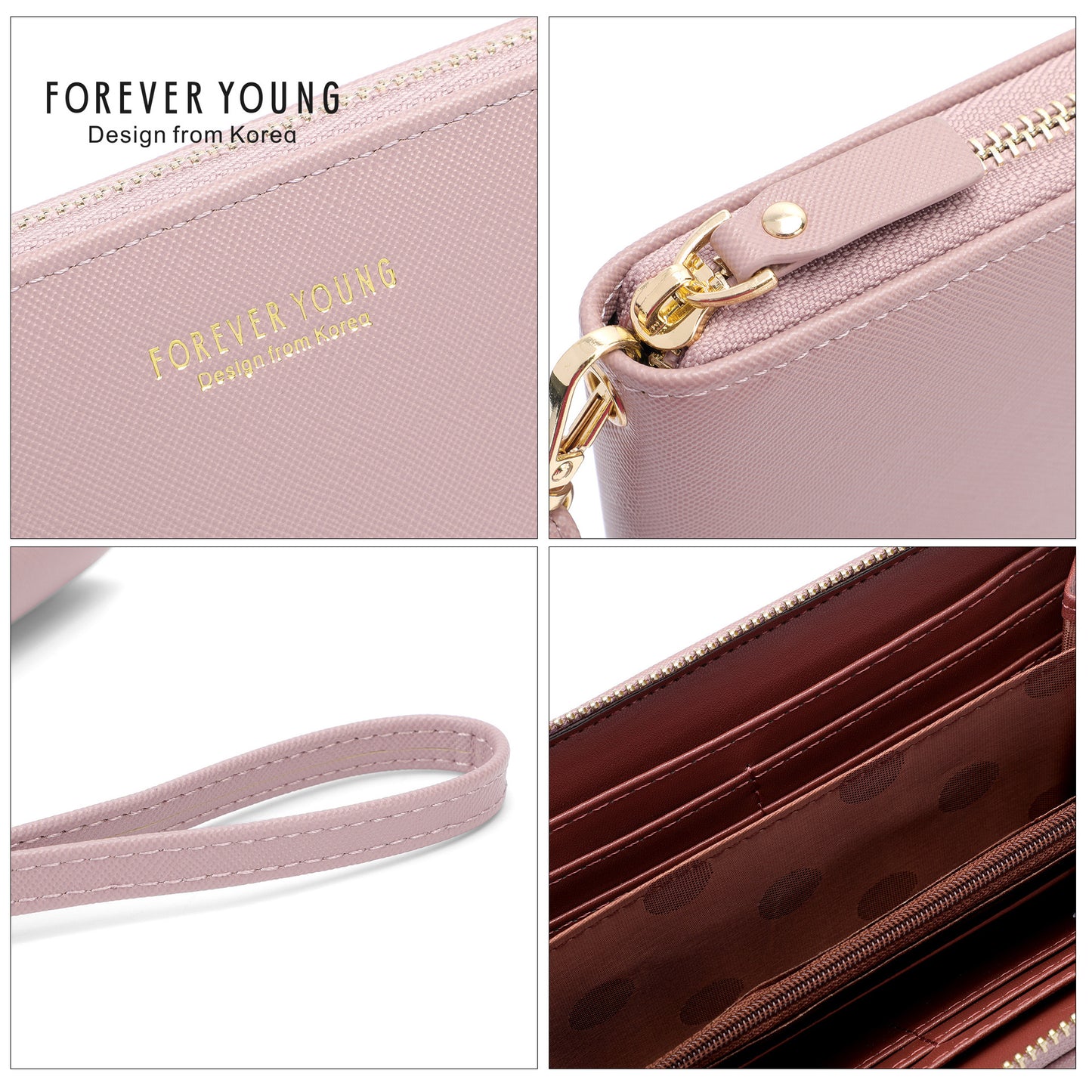 Forever Young Wallet Feminine Clutch Versatile Fashion Long Mobile Phone Wallet Anti-Scratch Wallet
