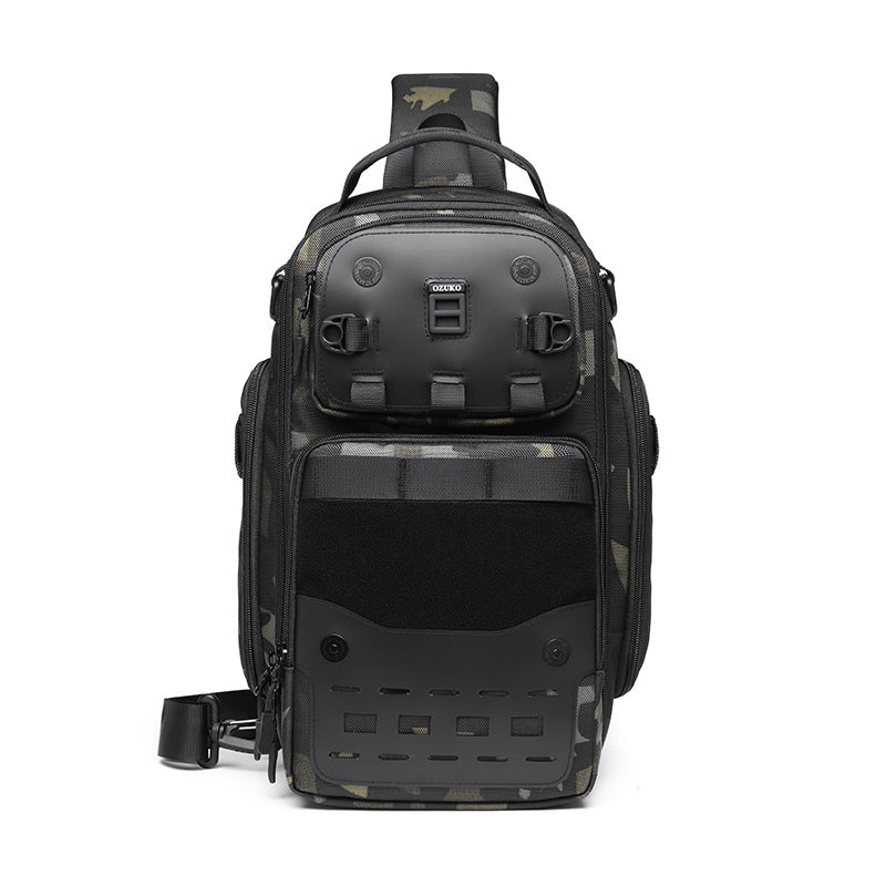 Ozuko new crossbody bag boys sports large capacity chest bag men outdoor waterproof men's shoulder crossbody bag