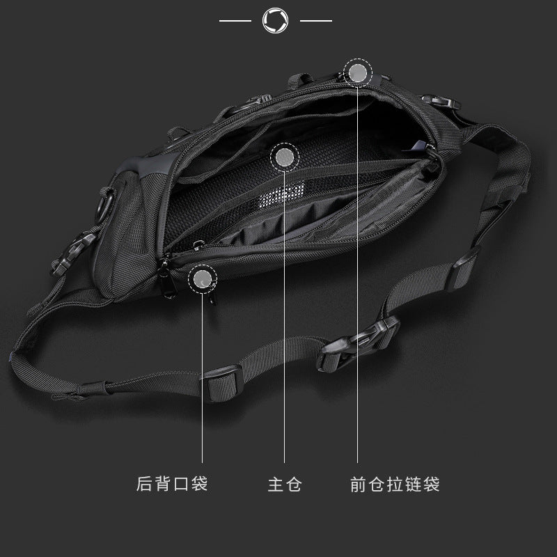 Ozuko sports mobile phone waist bag men's multi-functional chest bag tactical trendy brand men's small chest bag chest bag