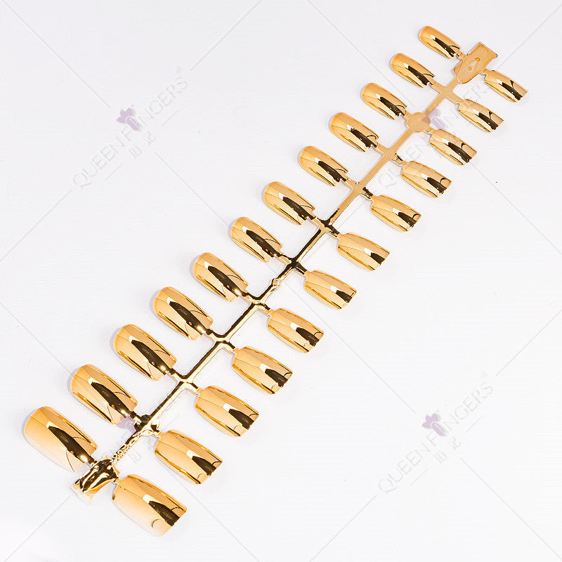 Zhifei manicure finished product 24 pieces of electroplated magic mirror Internet celebrity chameleon neon nail patches nail wear