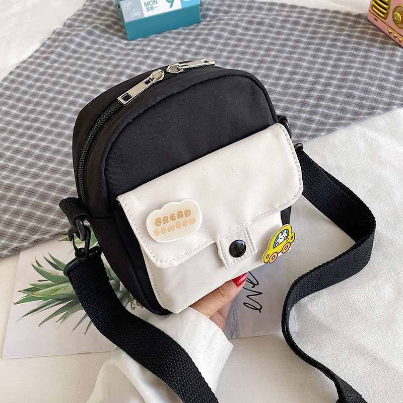 Canvas small bag women's crossbody lightweight shoulder bag 2021 new summer small fresh and cute student mobile phone bag