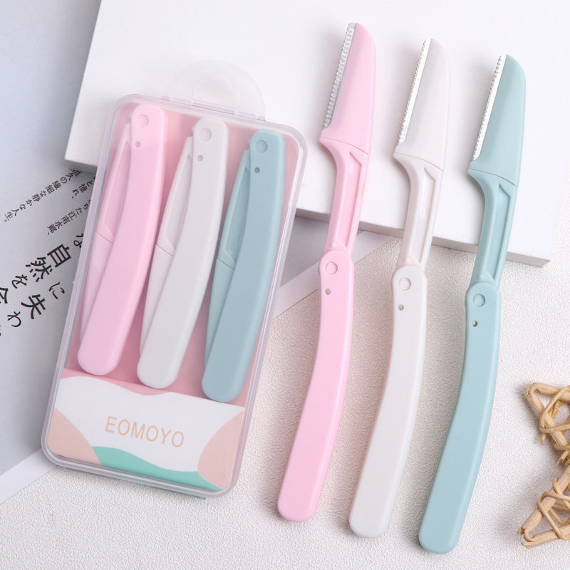 Folding eyebrow trimmer 3-pack beauty tools for women to shave eyebrows, anti-scratch, safe for beginners, source manufacturer boxed