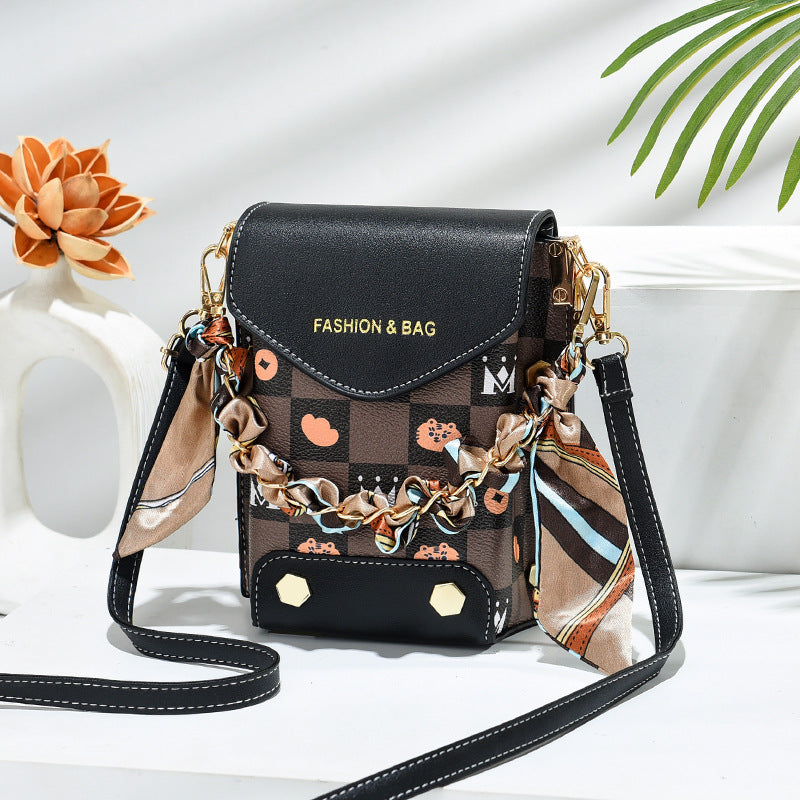 2022 Summer New Mobile Phone Bag Crossbody Bag Women’s Bag Fashion Single Shoulder Retro Small Square Bag Mini Mobile Phone Bag Wholesale