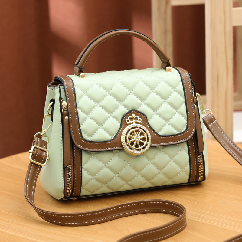 2022 Autumn and Winter New Women's Bag Shilairun Diamond Embroidery Thread Internet Celebrity Contrast Color Sweet Texture Western Style Crossbody Bag