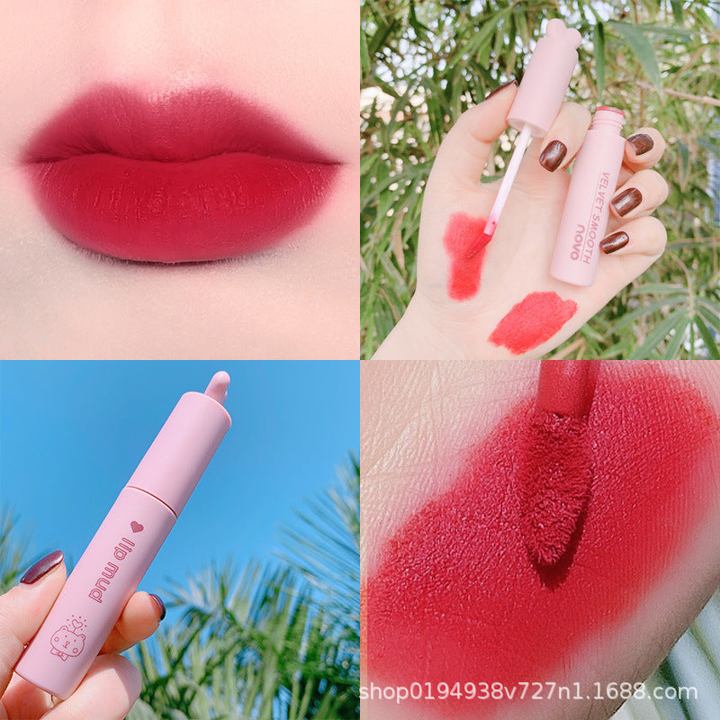 NOVO Xinmu Air Mist Lip Mud is anti-sweat, silky, smooth and colorful, not easy to take off makeup, lip glaze wholesale makeup