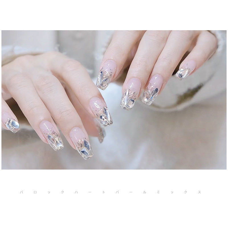 Nail art jewelry wholesale mini small crystal white diamond washable mesh hot base special-shaped silver diamond nails super shiny